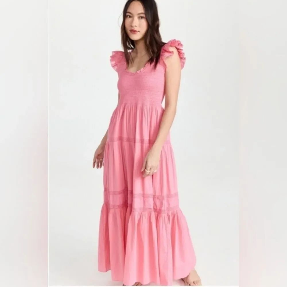 LOVESHACKFANCY Chessie Heritage cotton maxi dress size P